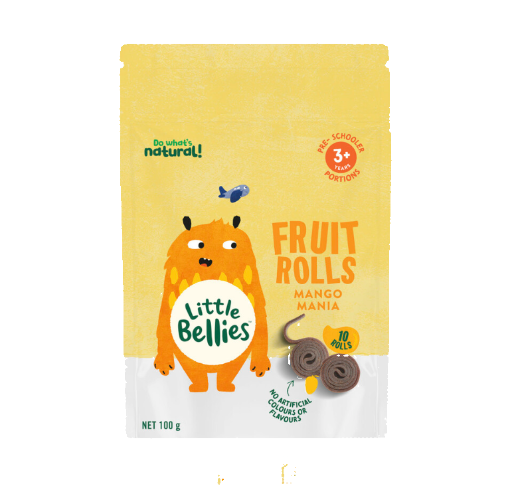 LITTLE BELLIES FRUIT ROLLS MANGO 10PK