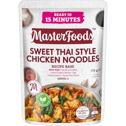 MASTERFOODS SWEET THAI STYLE CHICKEN NOODLES RECIPE BASE 175G