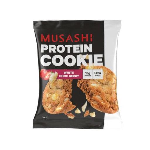 MUSASHI PROTEIN COOKIE WHITE CHOC BERRY 58G