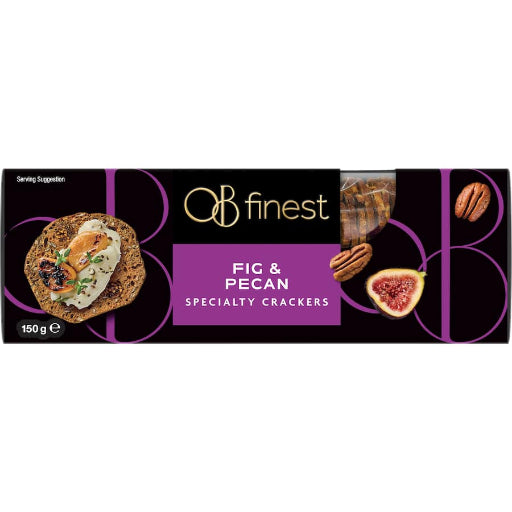 OB FINEST FIG & PECAN CRACKERS 150G
