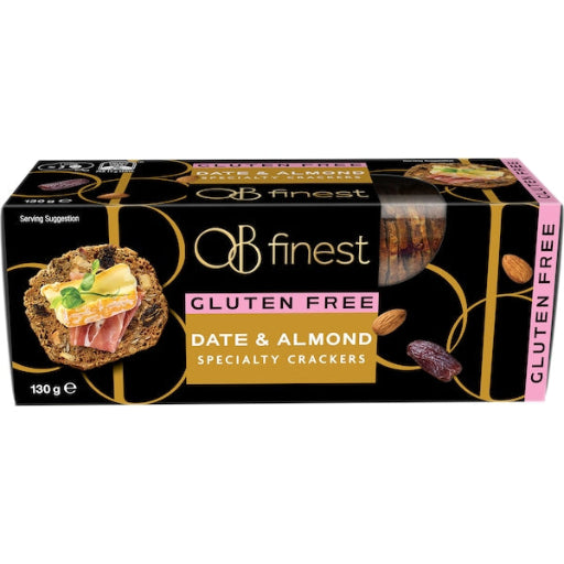OB FINEST DATE & ALMOND CRACKERS GF 130G