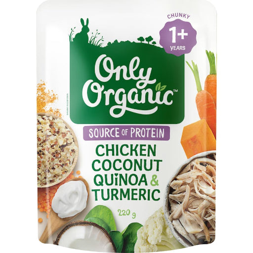 ONLY ORGANIC CHICKEN COCONUT QUINOA & TURMERIC 220G