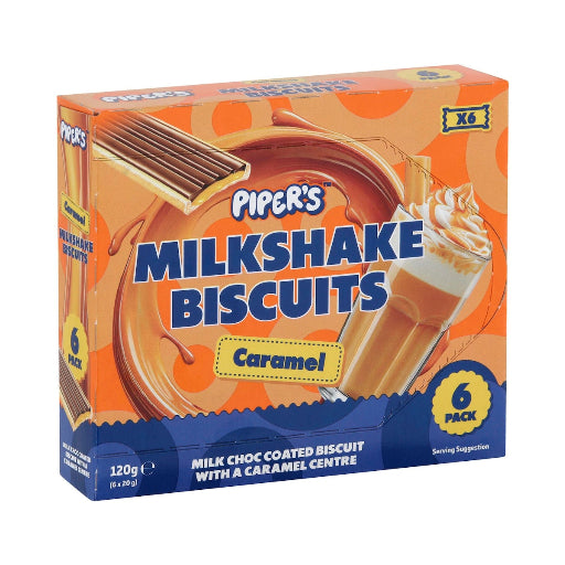 PIPERS MILKSHAKE BISCUITS CARAMEL 120G