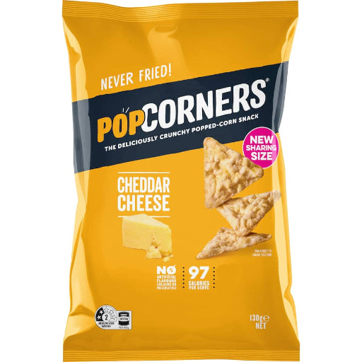 POPCORNERS CHEDDAR CHEESE 130G