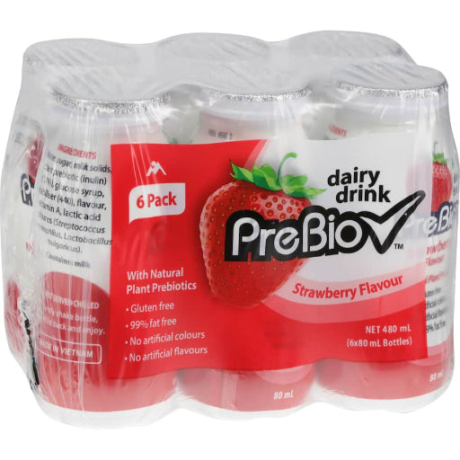 PREBIO STRAWBERRY PREBIOTICK DAIRY DRINK 6X80ML