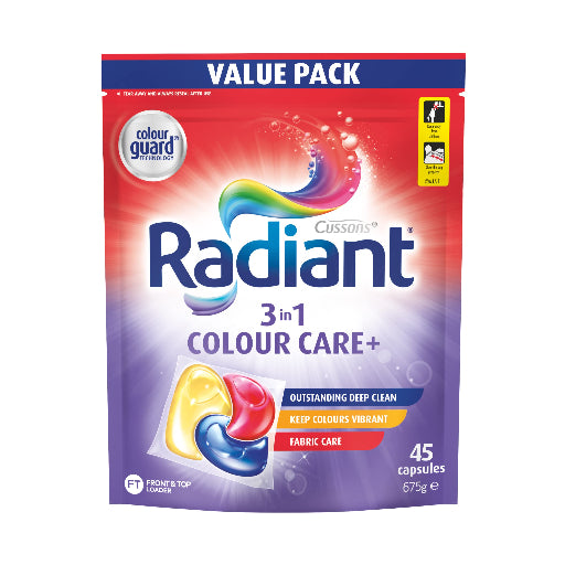 RADIANT FABRIC COLOUR CARE CAPSULES 45 675G