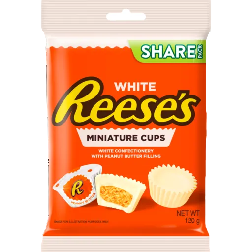 REESES MINIATURE CUPS WHITE CHOC 120G