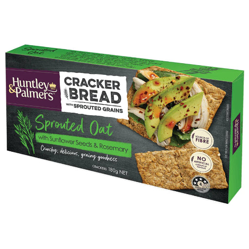 HUNTLEY & PALMERS SPROUTED OAT CRACKERS 180G