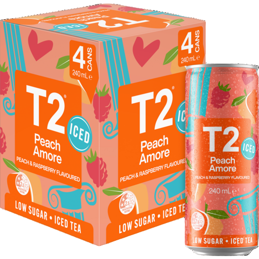 T2 PEACH AMORE 250ML 4PK
