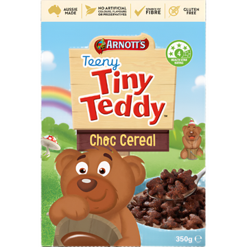 Arnott's Teeny Tiny Teddy Choc Cereal | Chocolate Flavored Cereal | 350g