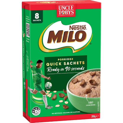 UNCLE TOBYS OATS QUICK SACHETS MILO 280G