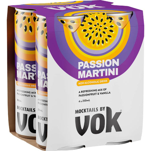 VOK MOCKTAIL PASSIONFRUIT MARTINI NON ALC 4PK 250ML