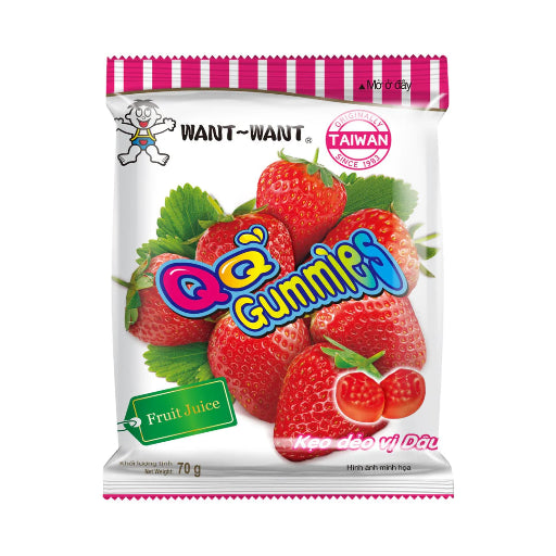 WANT WANT QQ STRAWBERRY GUMMIES 70G