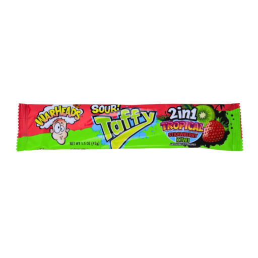 WARHEADS 2 IN 1 TROPICAL TAFFY BAR 42G
