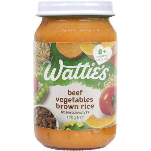 WATTIES BEEF & VEGE & BROWN RICE 170G