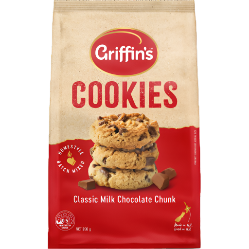 GRIFFINS CLASSIC MILK CHOCOLATE CHUNK COOKIES 200G