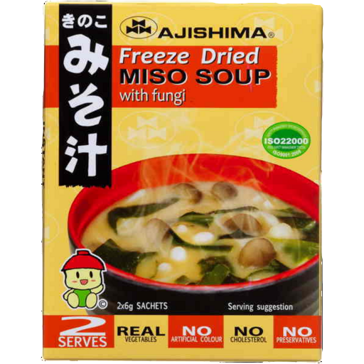AJISHIMA INSTANT MISO SOUP WITH FUNGI 6G 2PK
