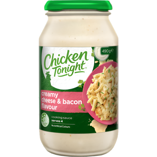 CHICKEN TONIGHT CHEESE & BACON SAUCE 490G