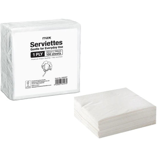 SERVIETTES WHITE 100PK