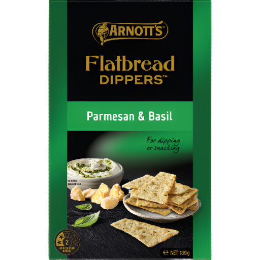 ARNOTTS FLATBREAD PARMESAN & BASIL 130G