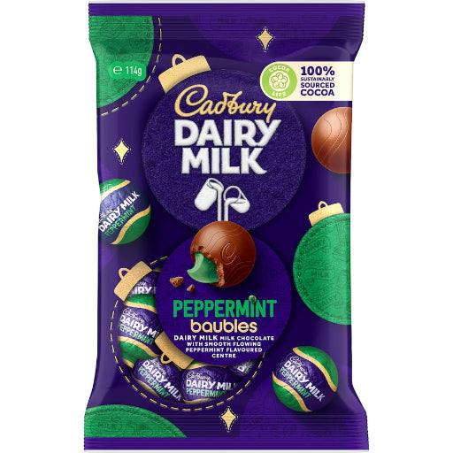 CADBURY PEPPERMINT BAUBLES BAG 114G