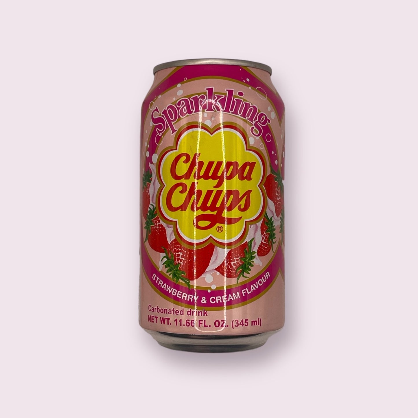 Chupa Chups Sparkling Strawberry & Cream Flavour 345ml