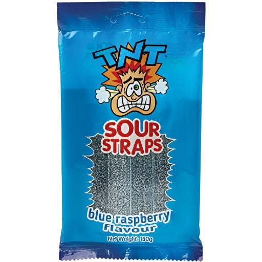 TNT SOUR BLUE RASPBERRY STRAPS 150G