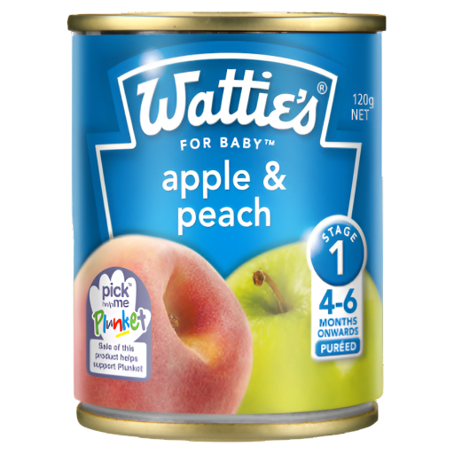 WATTIES BABY FOOD APPLE & PEACH 120G